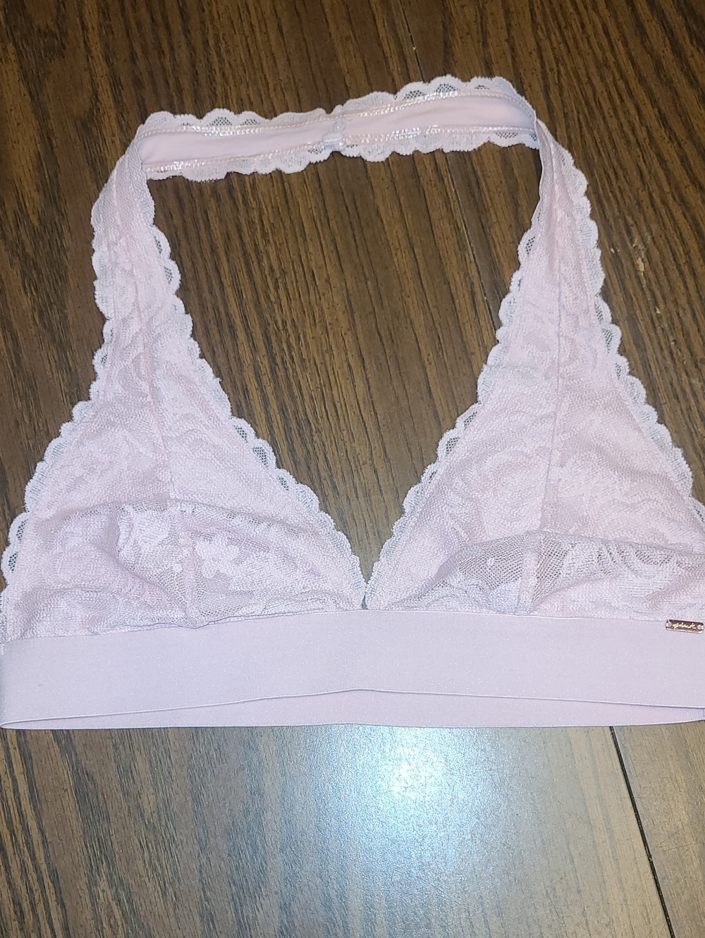 PINK Victoria's Secret Lace Triangle Bralette in Pale Pink Size M
